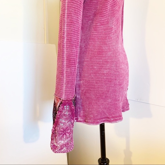 New American Able Raspberry lace fabric thermal LS - Picture 5 of 7